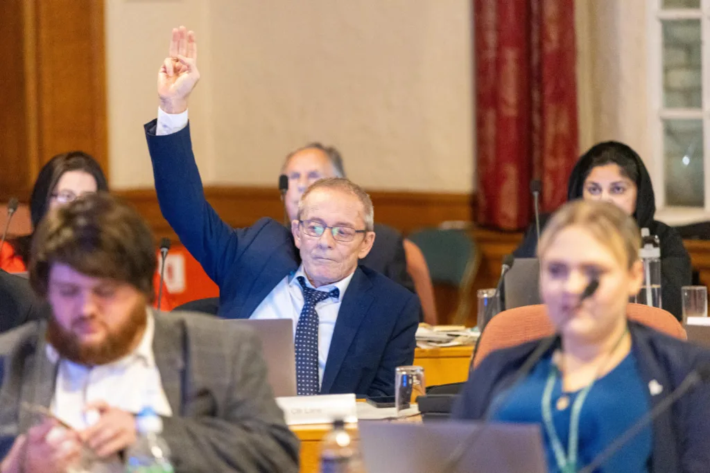 The crucial meeting of Peterborough City Council in November that saw Cllr Wayne Fitzgerald ousted as leader in favour of Cllr Mohammed Farooq. The challenge is now for the cabinet that took charge can deliver. PHOTO: Terry Harris 