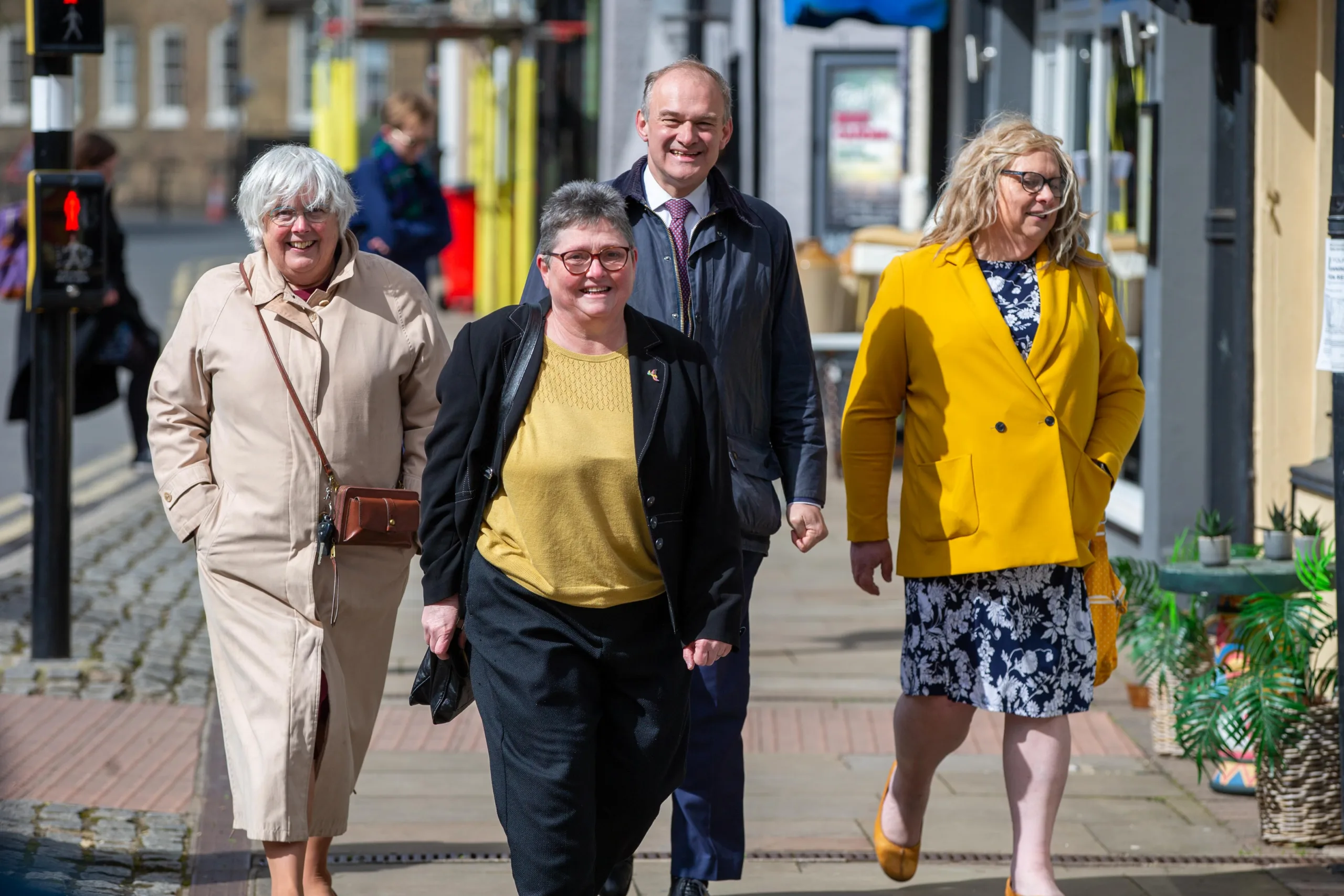 Lib Dem councillors greet party leader Sir Ed Davey on a visit to Ely last year. Picture: Terry Harris