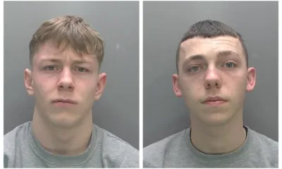 Jailed: Aidan Bird (left) formerly of Pettis Road, St Ives, was jailed for seven and a half years and Jaylen Harradine, of Dolphin Close, Cambridge, was jailed for three years and nine months.