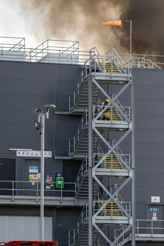 Lidl Warehouse Solar Panels on fire,Alwalton Hill, Peterborough§ Friday 23 February 2024. Picture by Terry Harris.