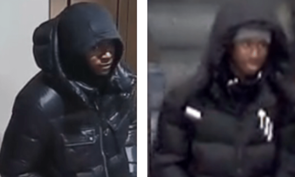 CCTV images of two youths Cambridgeshire police would like to speak to in connection with a knifepoint robbery in Peterborough