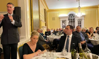 Cllr Ryan Fuller enjoying a dinner -a few years ago- where the main speaker was Jacob Rees Mogg