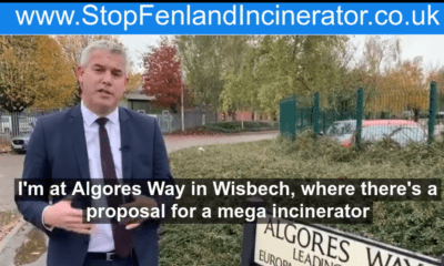 2019: MP Steve Barclay visits Algores Way, Wisbech, to highlight his campaign to stop a mega incinerator being built there. Mr Barclay has been a long term and persistent critic of the incinerator.