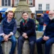 Dr Nik Johnson, Mayor of Cambridgeshire and Peterborough last week visited sites in central Cambridge earmarked to benefit from £4.5 million arts and culture funding from the Cambridgeshire & Peterborough Combined Authority. Pictured: Tim Jones Market and Street Trading Manager with Dr Nik Johnson and Cllr Mike Davey Leader of Cambridge City Council.