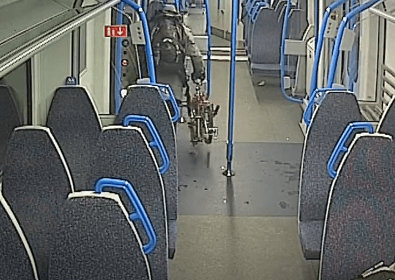 CCTV catches Benjamin Hendy stealing a bike worth £1,400 from a train at Huntingdon rail station.