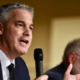 MP Steve Barclay in March 2020 addressing a public meeting opposed to the mega incinerator in Wisbech.