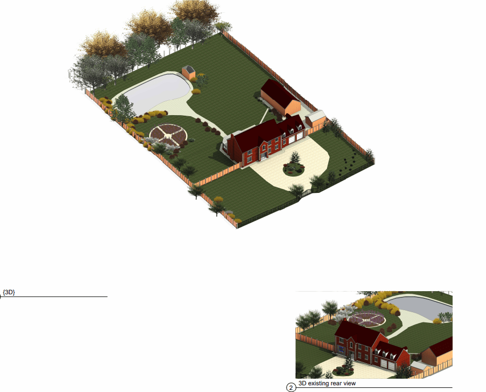 3D images of Chestnut House North Side Thorney Peterborough put forward in the application to Peterborough City Council. The images show how it is now 