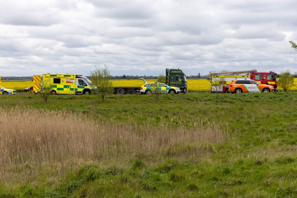 Traffic queuing on the A16 near Newborough after a 4 vehicle crash this afternoon