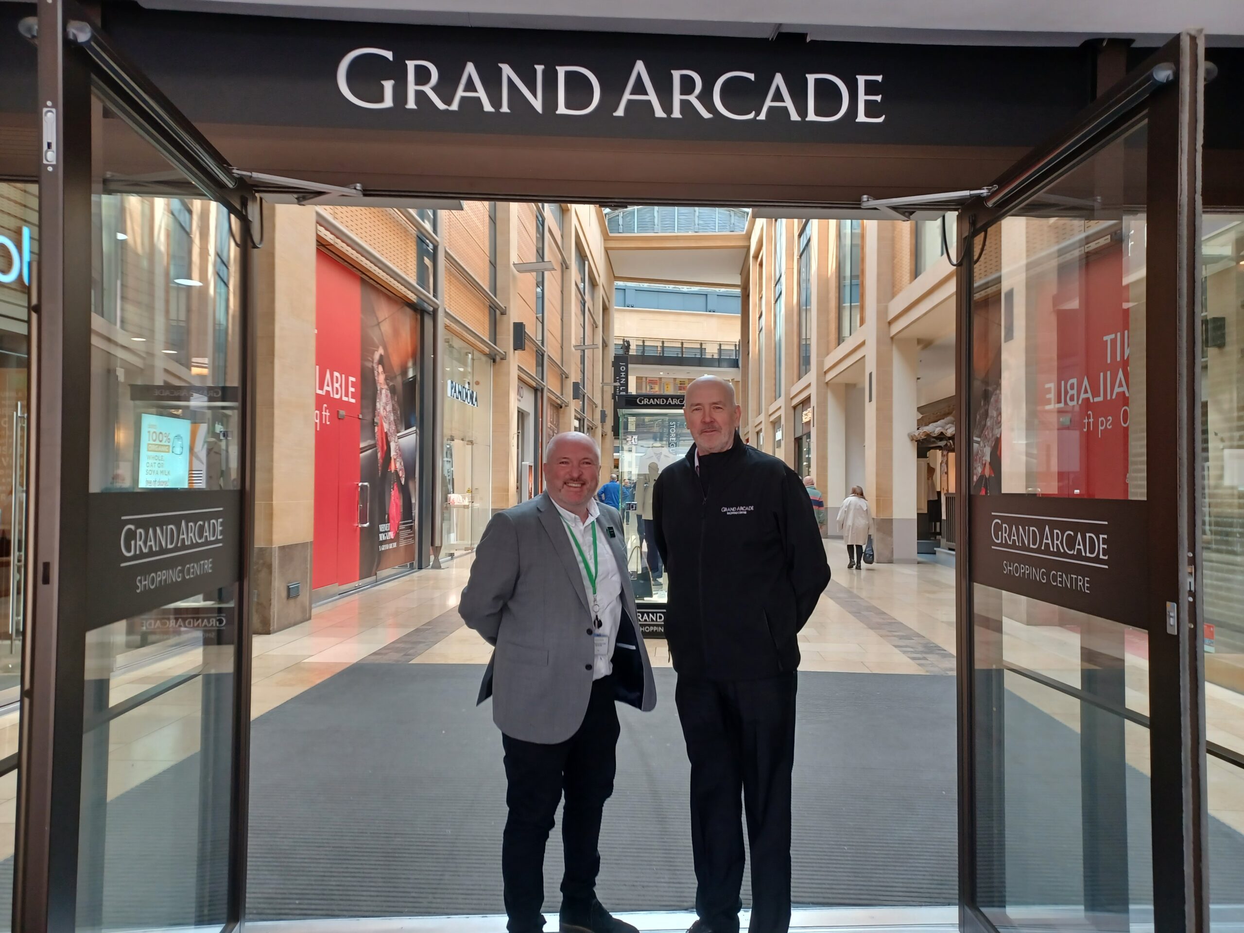 Graeme Booth, deputy branch manager, John Lewis Cambridge and Martin Macwhinnie, centre manager of the Grand Arcade.