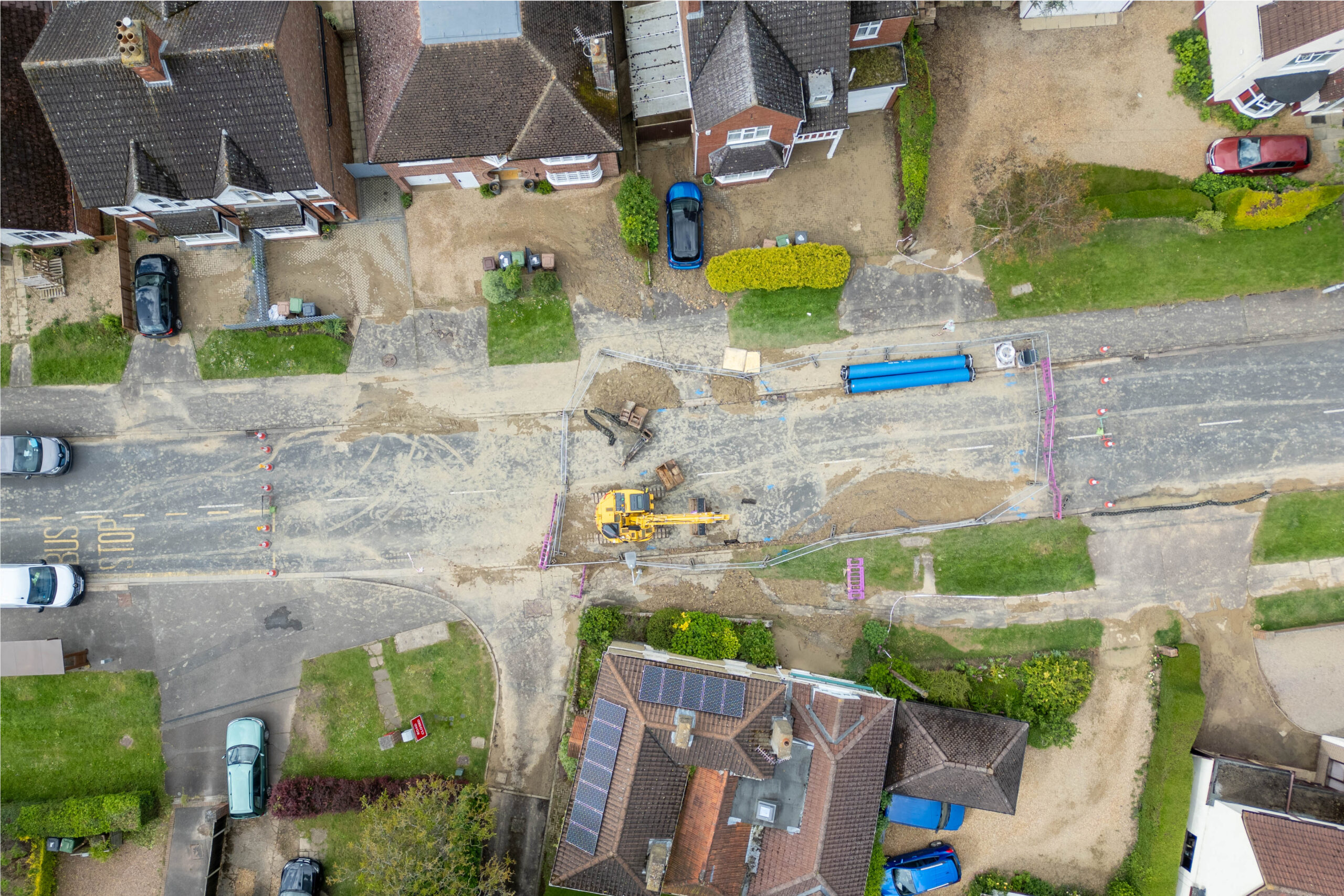 The big clear up in part of Werrington, Peterborough is under way after a burst water main caused extensive damage. PHOTO: Terry Harris