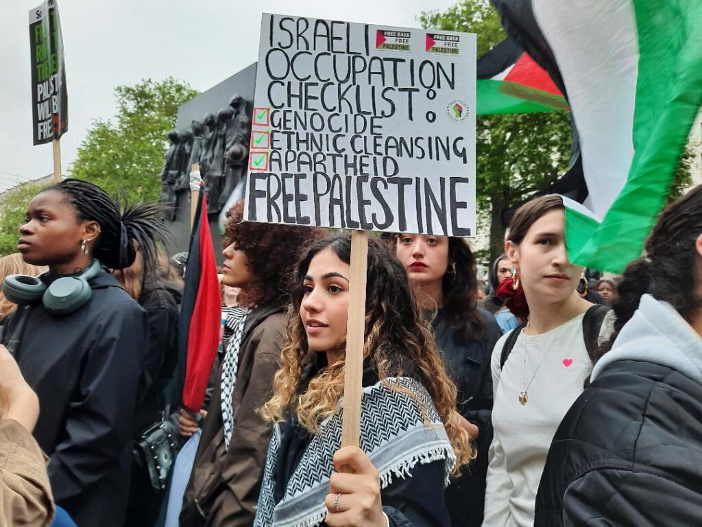 ‘We were a very mixed crowd on the Gaza demonstration. The strongest condemnation came from Hasidic Jews’ says ANGELA SPRINGER who attended Tuesday’s demonstration in London outside the gates of Downing Street