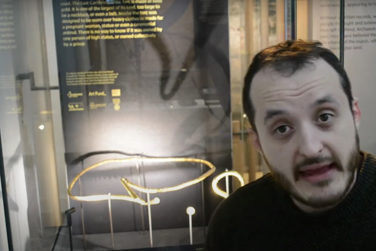 Phil from Ely Museum explains the gold torc in a ‘history for home’ video made for YouTube 3 years ago