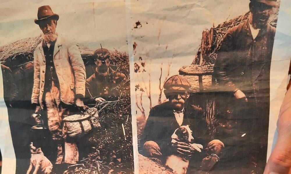 Farm labourers in the Fens with their docky bags; docky baskets made by Nadine Anderson have a tale that would alarm anyone working today