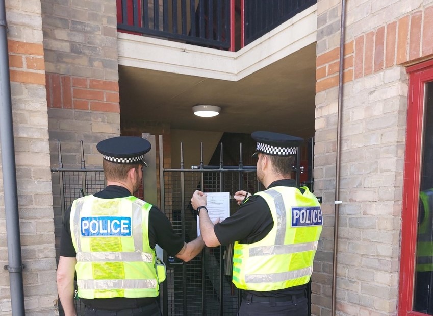 The closure order was issued to 4 St George’s Court today (27 June) after a successful application from Huntingdonshire Neighbourhood officers to Huntingdon Magistrates’ Court.