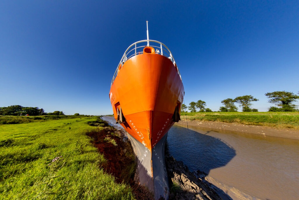 The Baltic Arrow grounded just outside Wisbech throughout Tuesday: an investigation is under way to find out what happened. PHOTO: Terry Harris