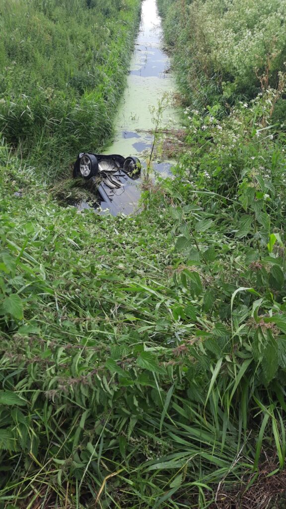 Scene of the river rescue at Westmoor Drove, Littleport. PHOTO: Cambridgeshire police