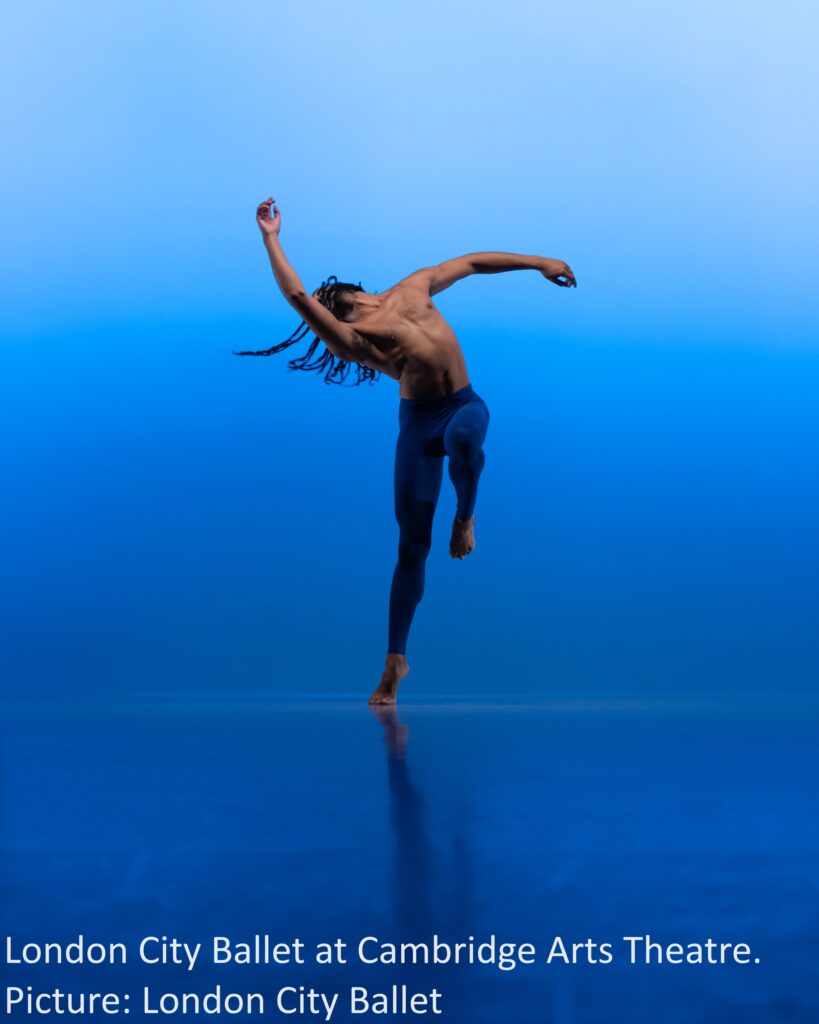 Five Dances, choreographed by Arielle Smith, is a modern ballet with a large cast of men and women dressed identically