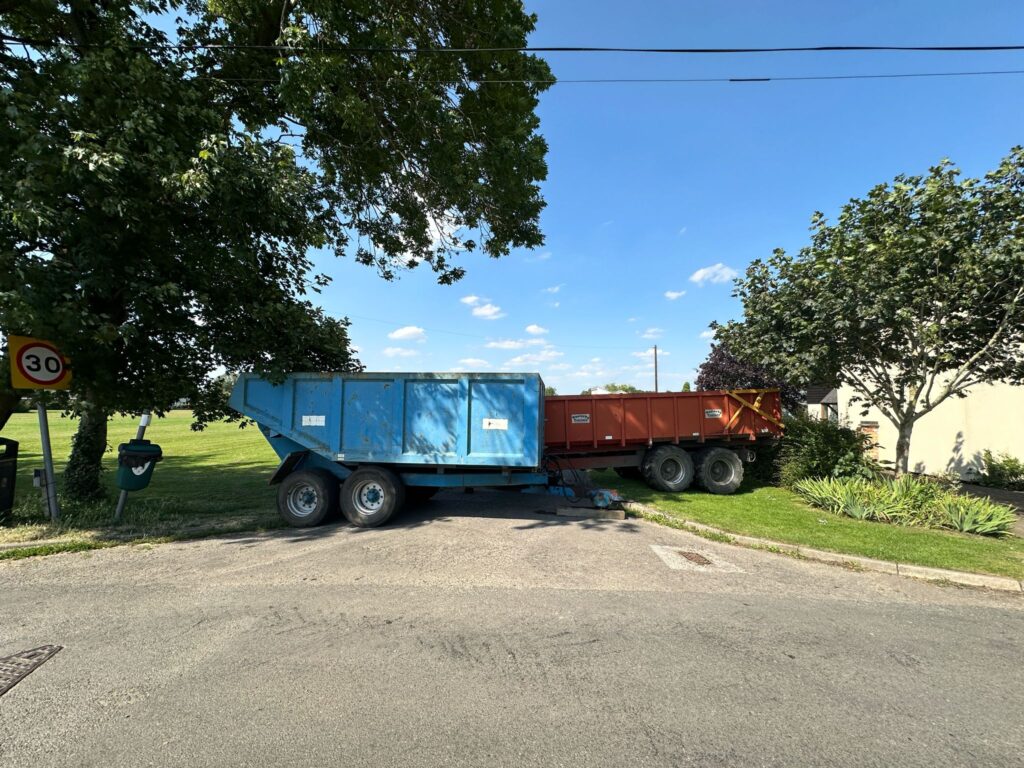 Large trailers have been placed across the entrance to the Pymoor rec 