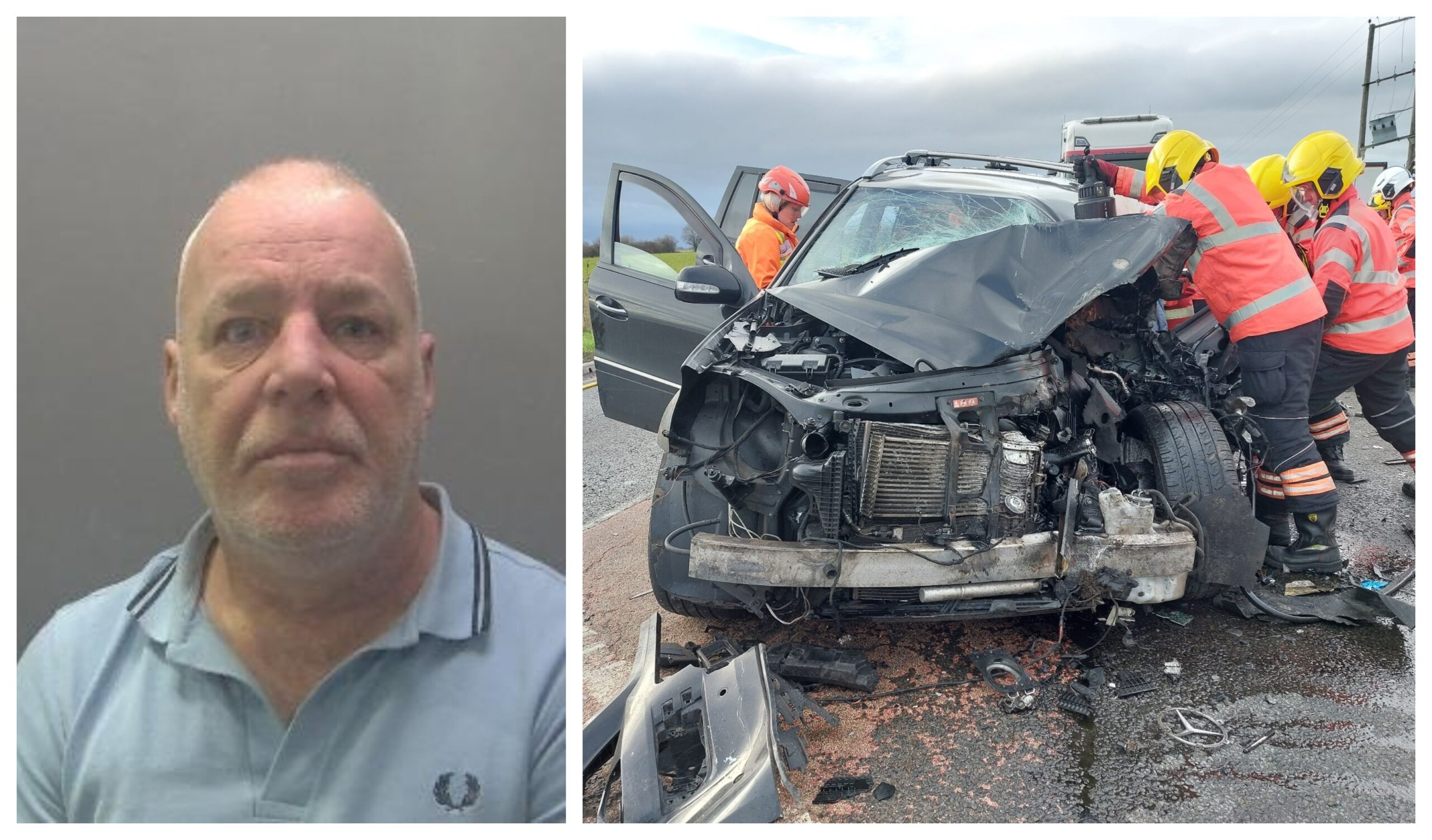 Anthony Campbell (above) was driving a 44 tonne HGV when he crashed into an Mercedes GL320 towing a trailer on the A47 at Guyhirn on 3 January