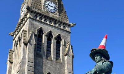 “In St. Ives this morning and it’s disappointing to see the statue of Oliver Cromwell with a traffic cone still on top of it,” MP Ben Obese-Jecty posted to Facebook.