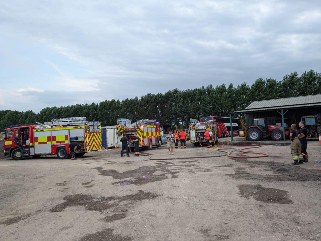 The scene that confronted Cambridgeshire Fire and Rescue crews at Lode Way, Haddenham, last Thursday: PHOTO: Cambs fire and rescue