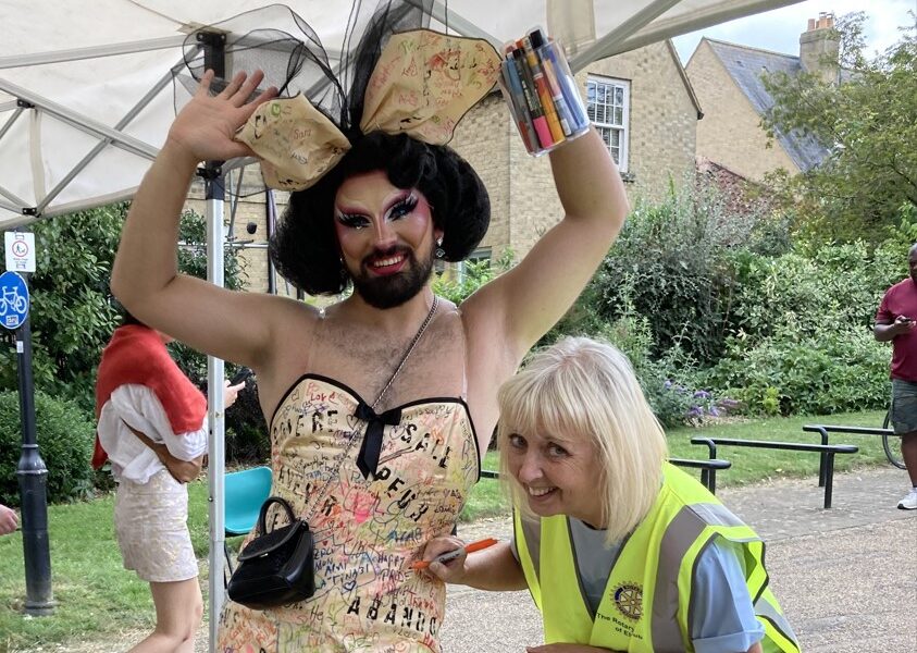 Rotary Club of Ely member Kate Devine (right) one of the club’s members who supported Ely Pride. The club provided members to help run the successful event.