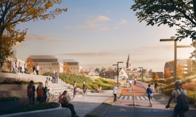 The image was prepared by ARUP. It is an artist impression of the view from the Queensgate Roundabout towards the city centre